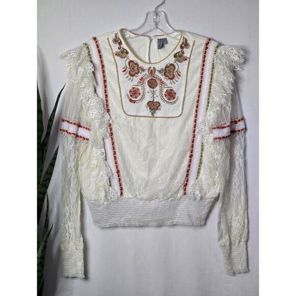 Blank London Anthropologie Tali Lace Embroidered Top Small Review All Photos 📸 - Picture 2 of 10